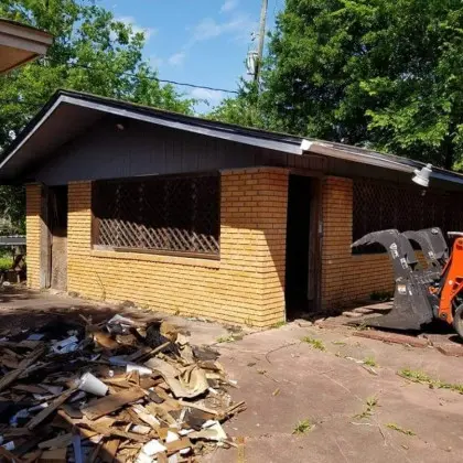Demolition project with skid steer